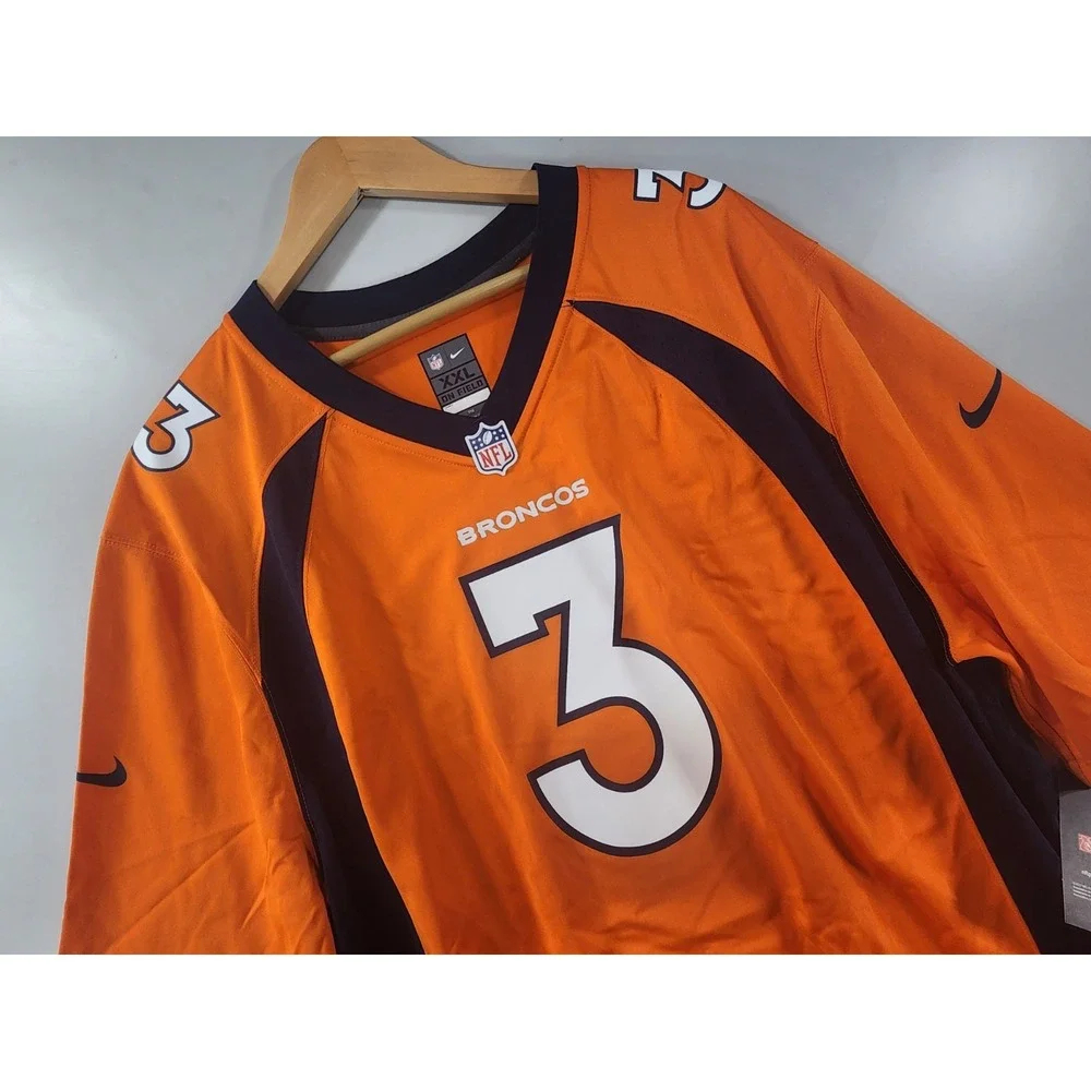 NEW! Russell Wilson #3 Denver Broncos On-Field Game NFL NIKE Jersey Orange XXL